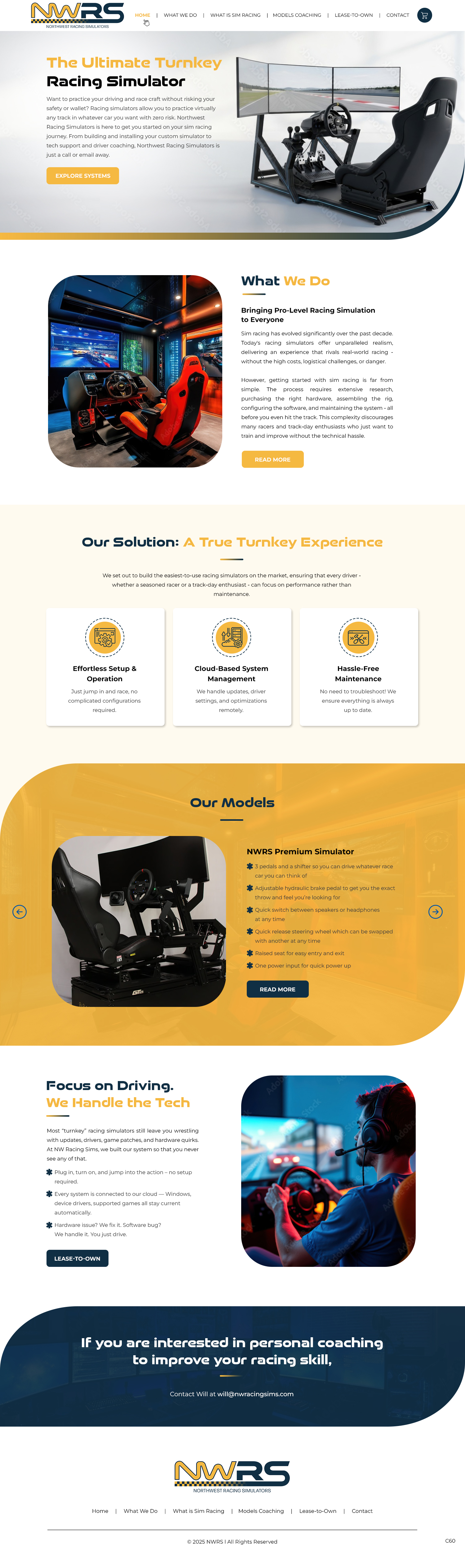 Web Design by pb for Northwest Racing Simulators LLC | Design #36313785