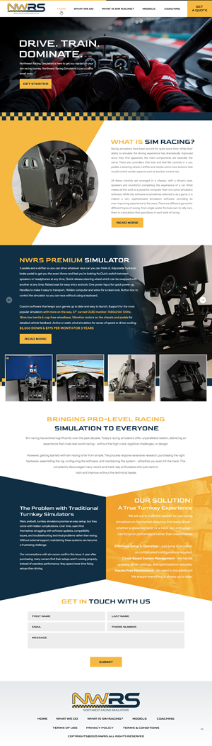 Web Design par pb pour Northwest Racing Simulators LLC | Design : #36313786