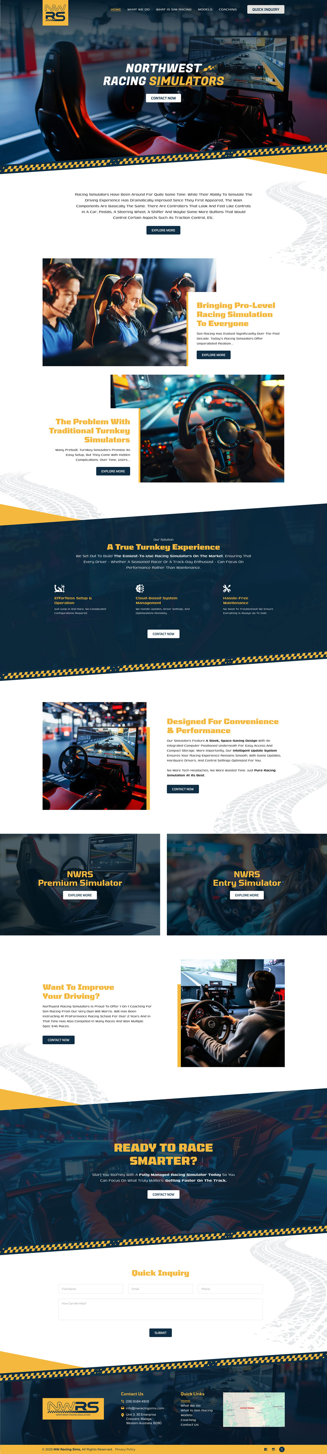 Web Design par Ved Web Services pour Northwest Racing Simulators LLC | Design #36305456