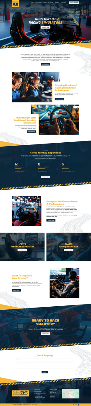 Web Design par Ved Web Services pour Northwest Racing Simulators LLC | Design #36305456