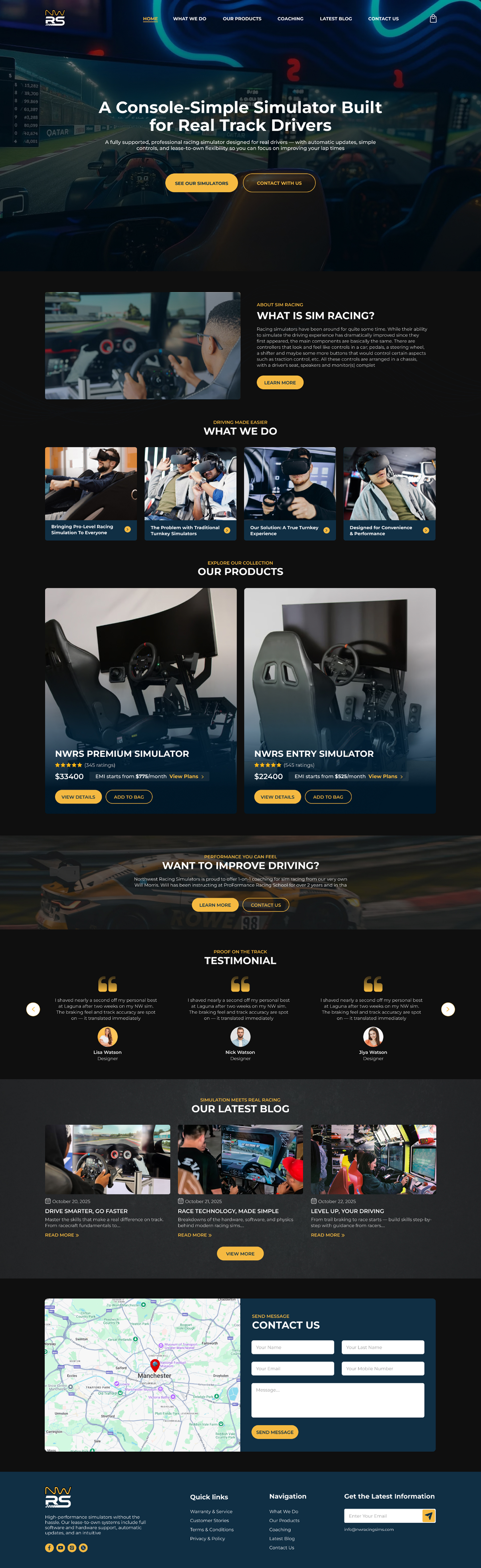 Web Design by creative.bugs for Northwest Racing Simulators LLC | Design #36311523