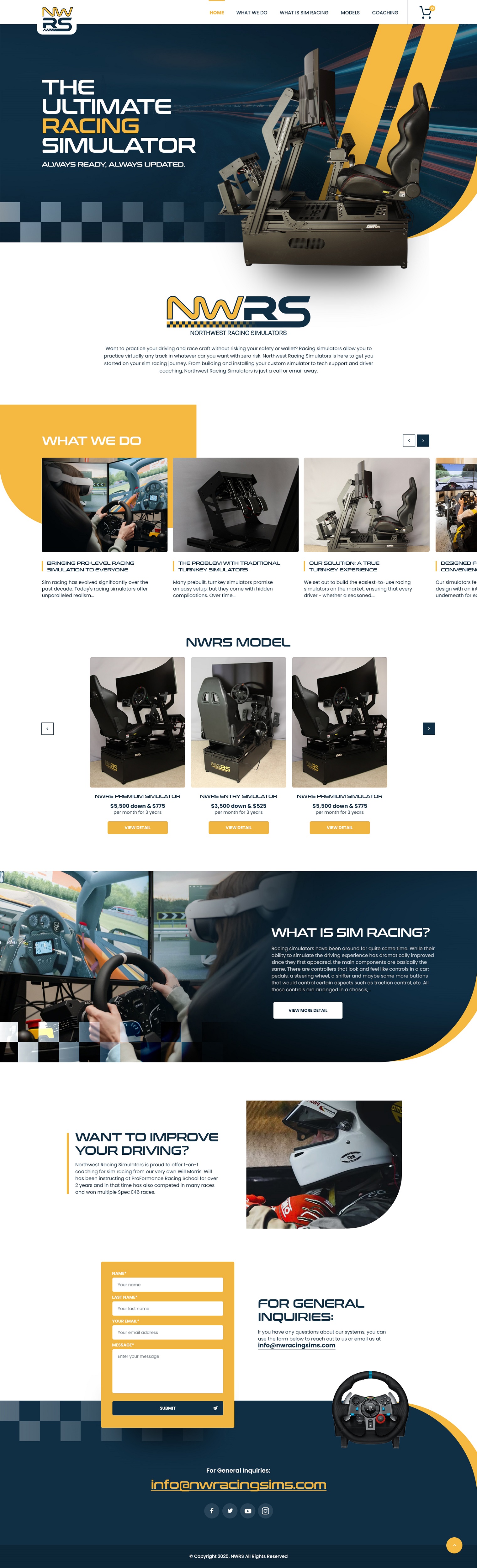 Web Design by nzdesigners for Northwest Racing Simulators LLC | Design #36313593