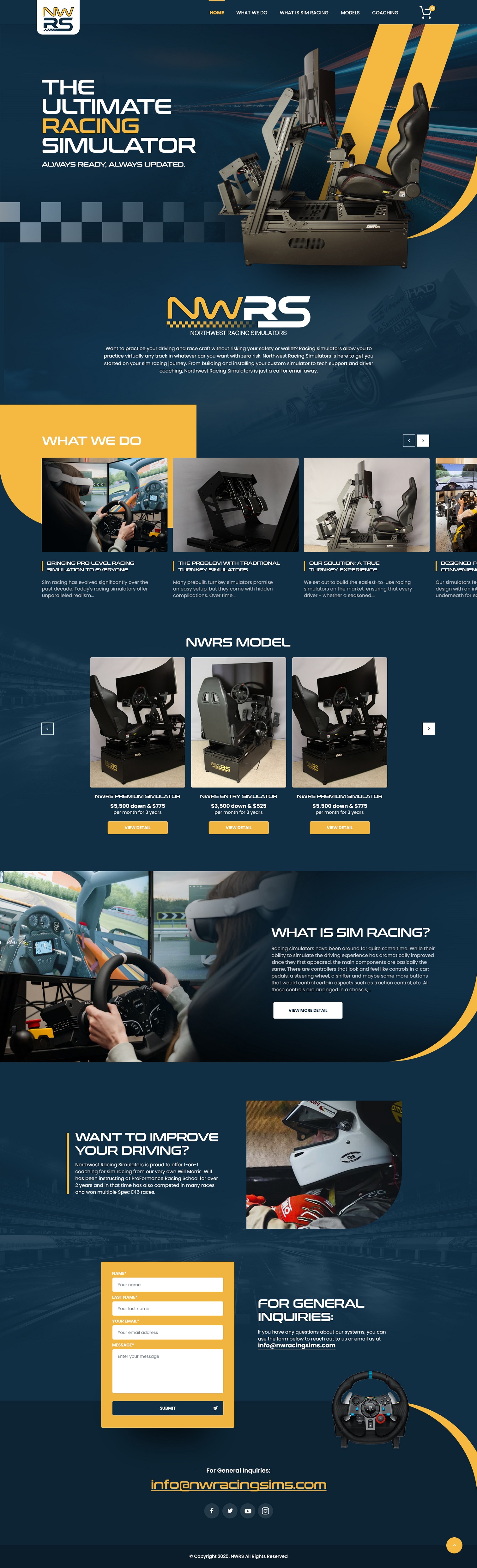 Web Design by nzdesigners for Northwest Racing Simulators LLC | Design #36313595