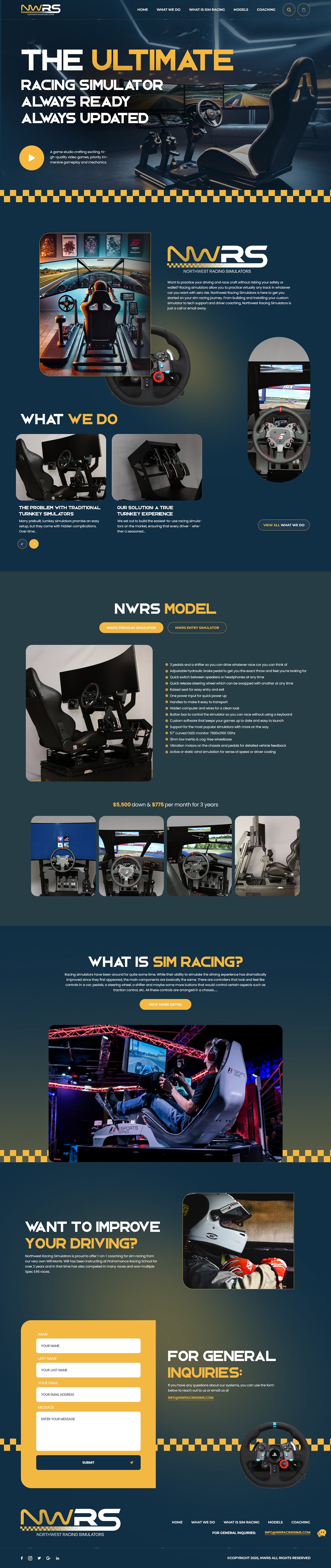 Web Design by nzdesigners for Northwest Racing Simulators LLC | Design #36313635