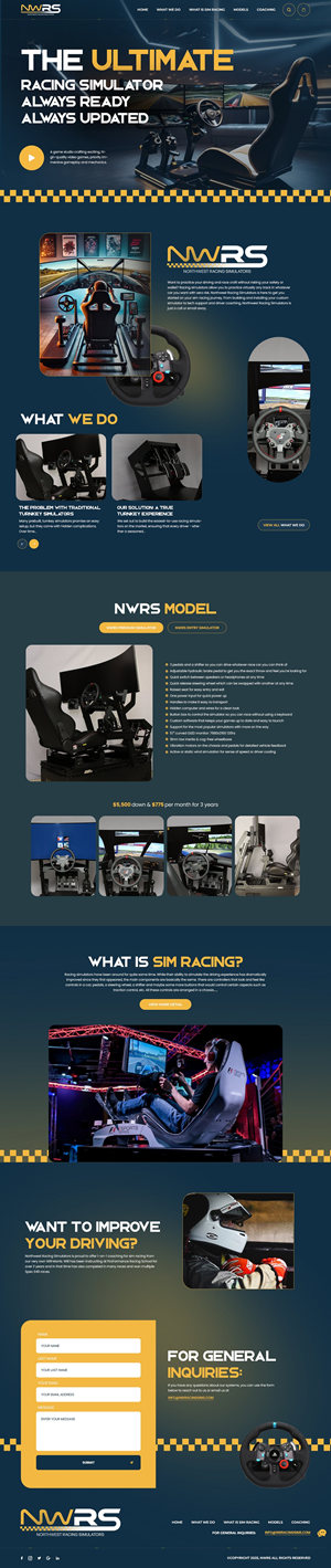 Web Design by nzdesigners for Northwest Racing Simulators LLC | Design: #36313635