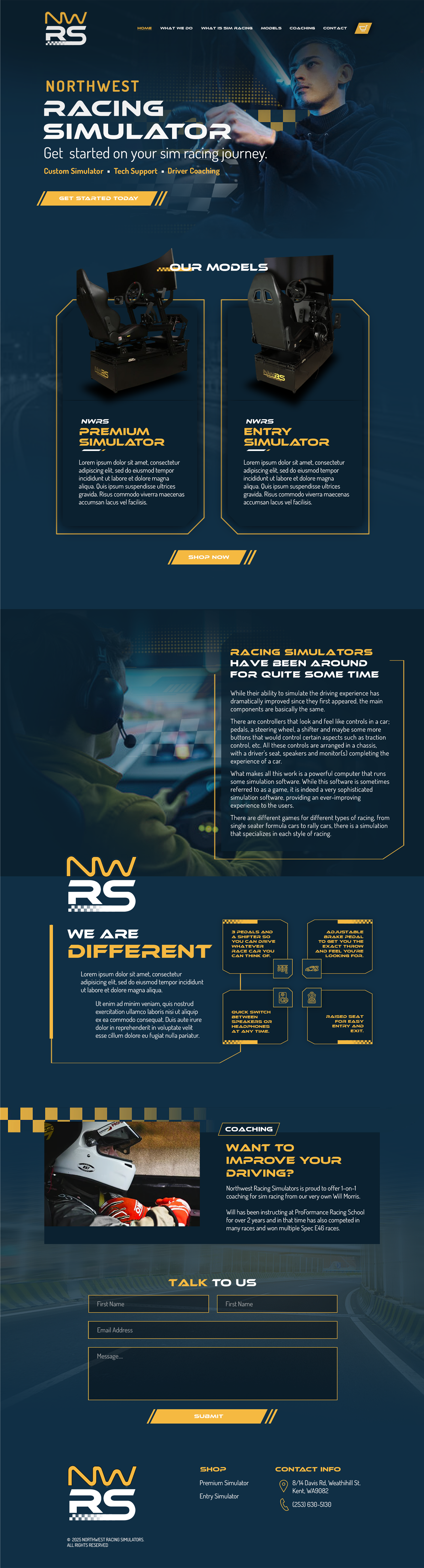 Web Design par ed_scenery pour Northwest Racing Simulators LLC | Design #36320362