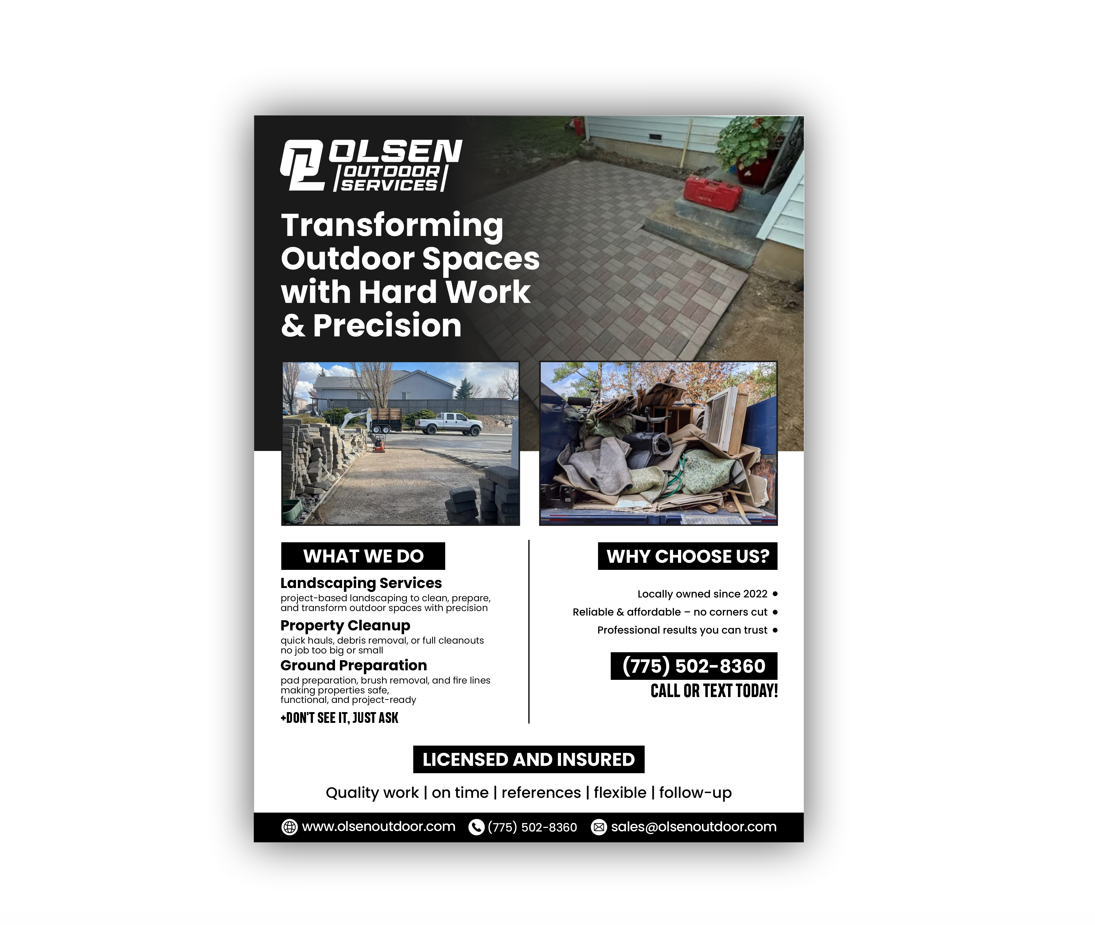 Flyer Design by BUSUJIMA_SAN for Olsen Outdoor Services | Design #36308644