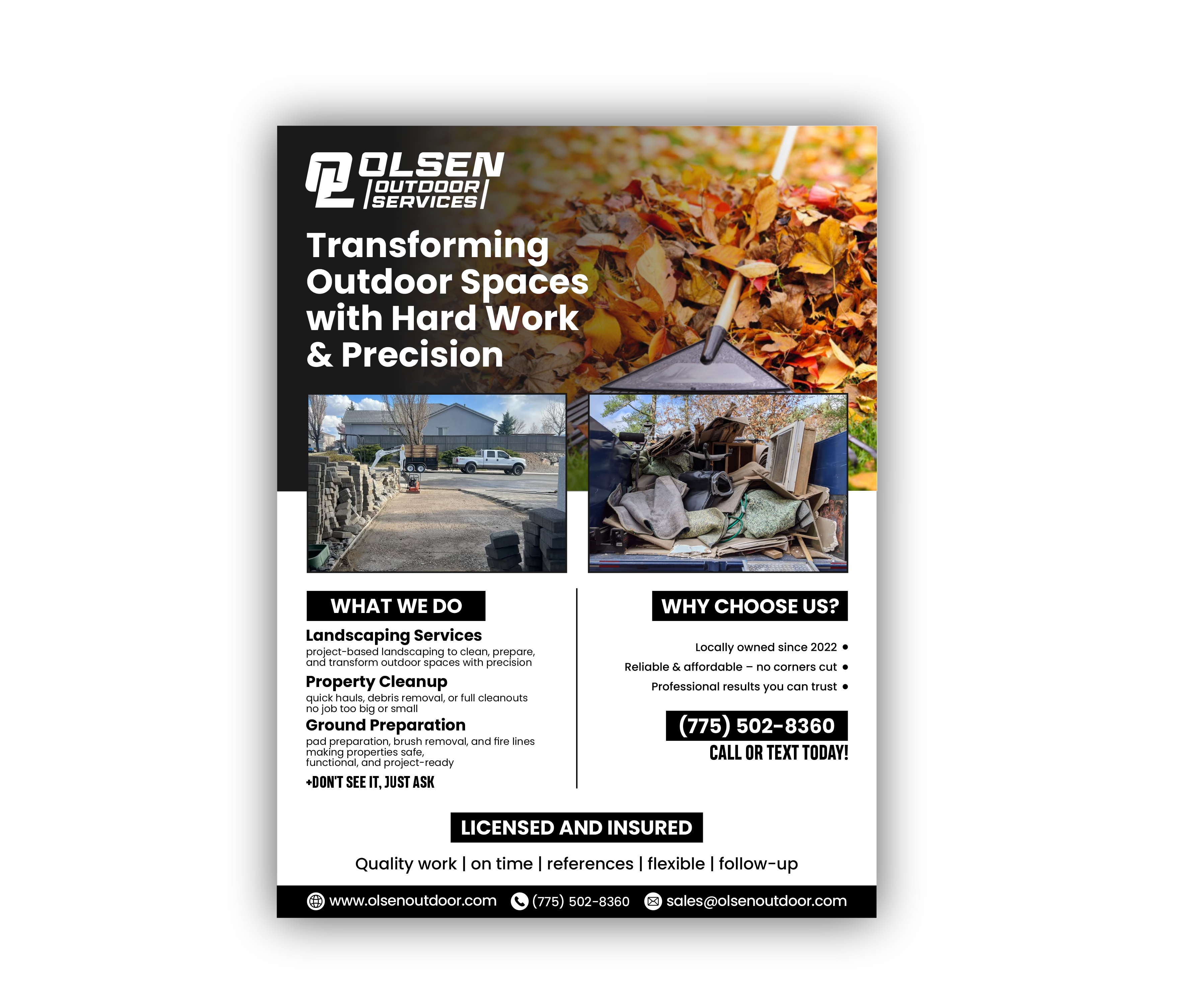 Flyer Design by BUSUJIMA_SAN for Olsen Outdoor Services | Design #36309370
