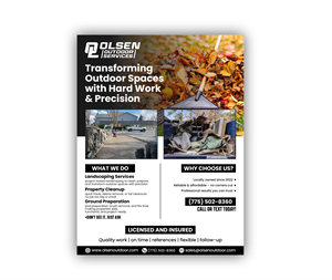 Flyer Design by BUSUJIMA_SAN for Olsen Outdoor Services | Design: #36309370
