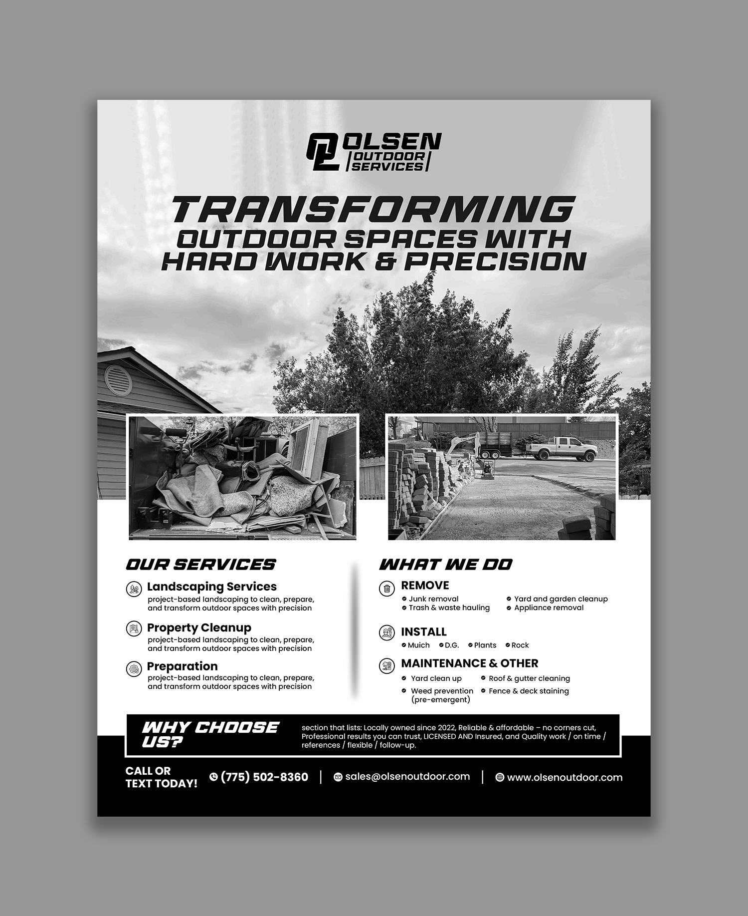 Flyer Design by debdesign for Olsen Outdoor Services | Design #36318796