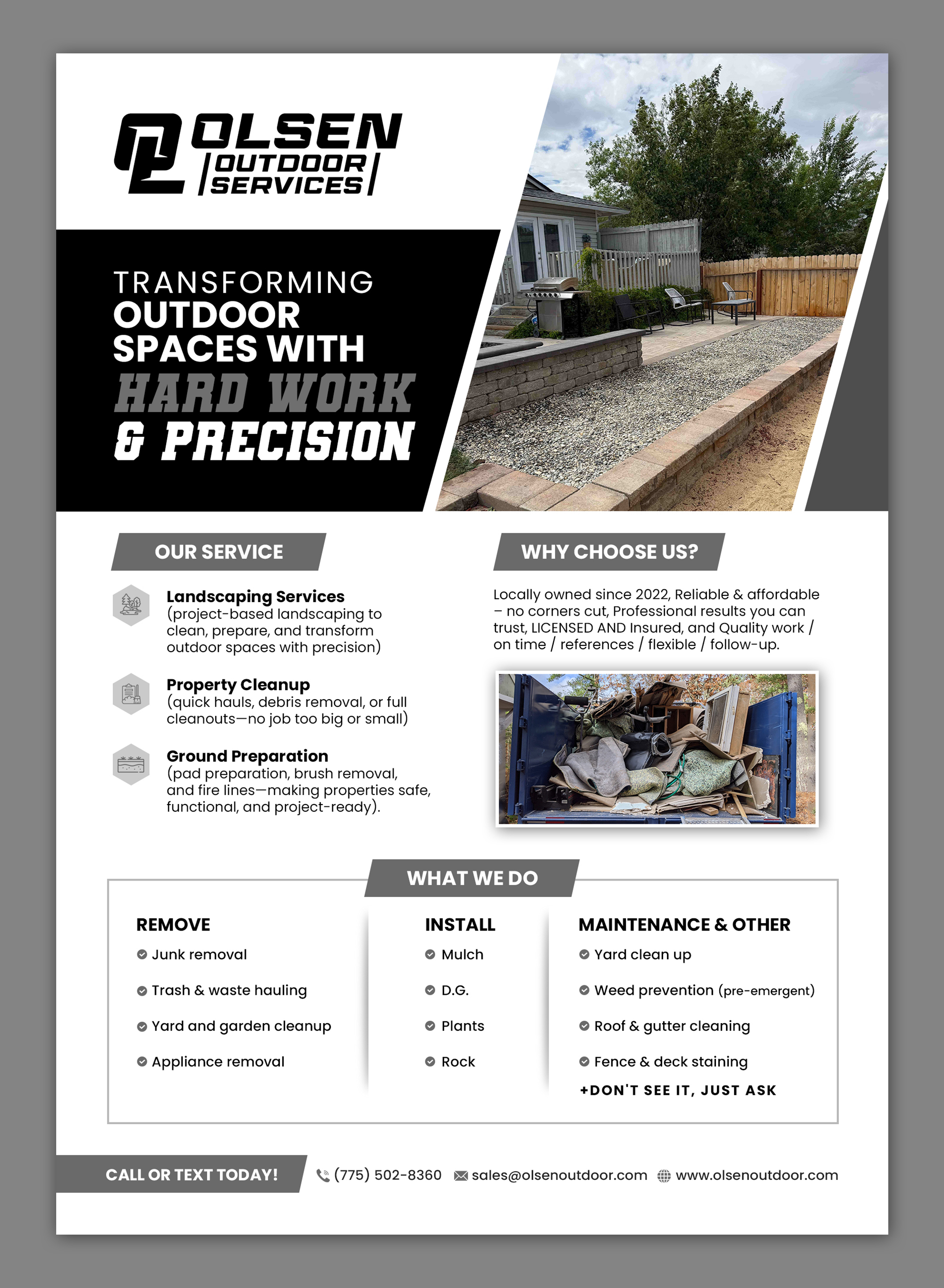 Flyer Design by debdesign for Olsen Outdoor Services | Design #36319125