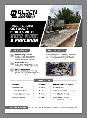 Flyer Design by debdesign for Olsen Outdoor Services | Design: #36319125