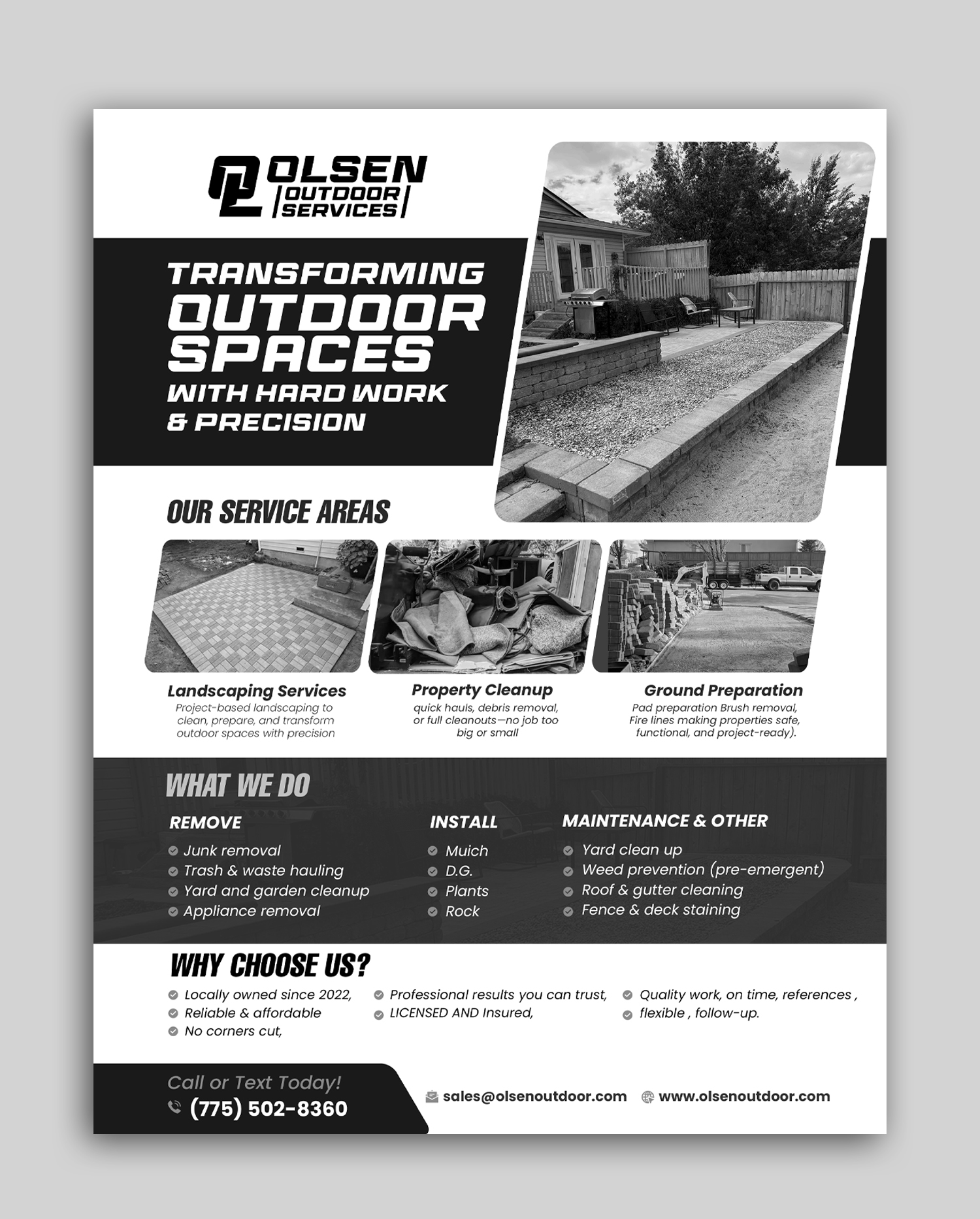 Flyer Design by debdesign for Olsen Outdoor Services | Design #36319748