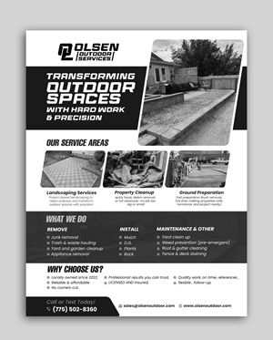 Flyer Design by debdesign for Olsen Outdoor Services | Design: #36319748