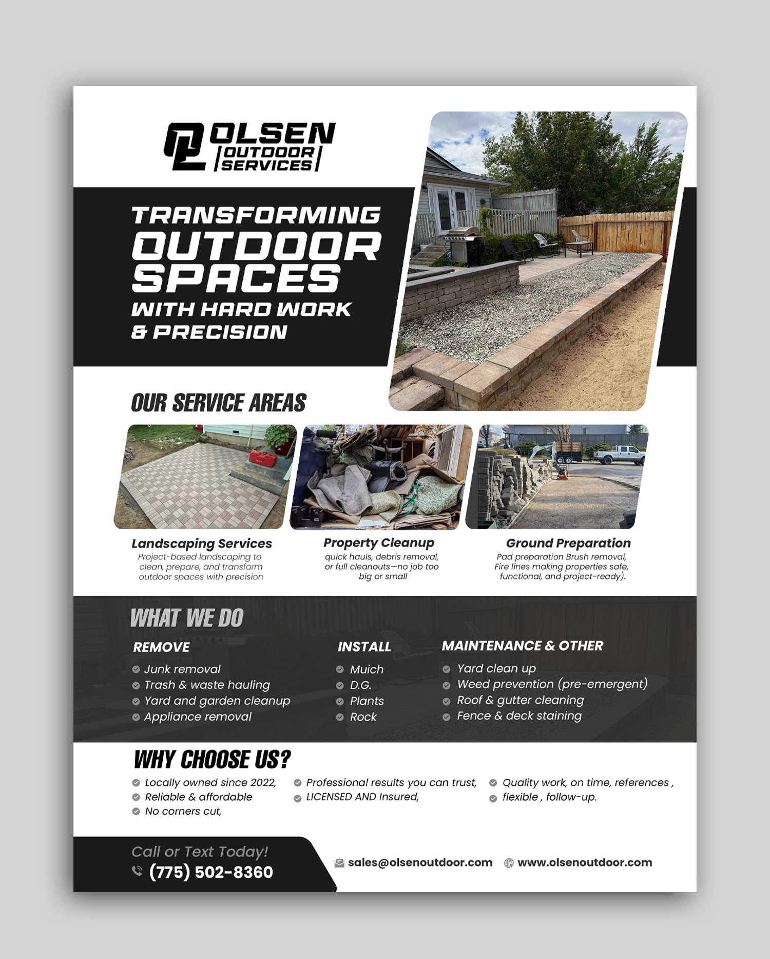 Flyer Design by debdesign for Olsen Outdoor Services | Design #36319749