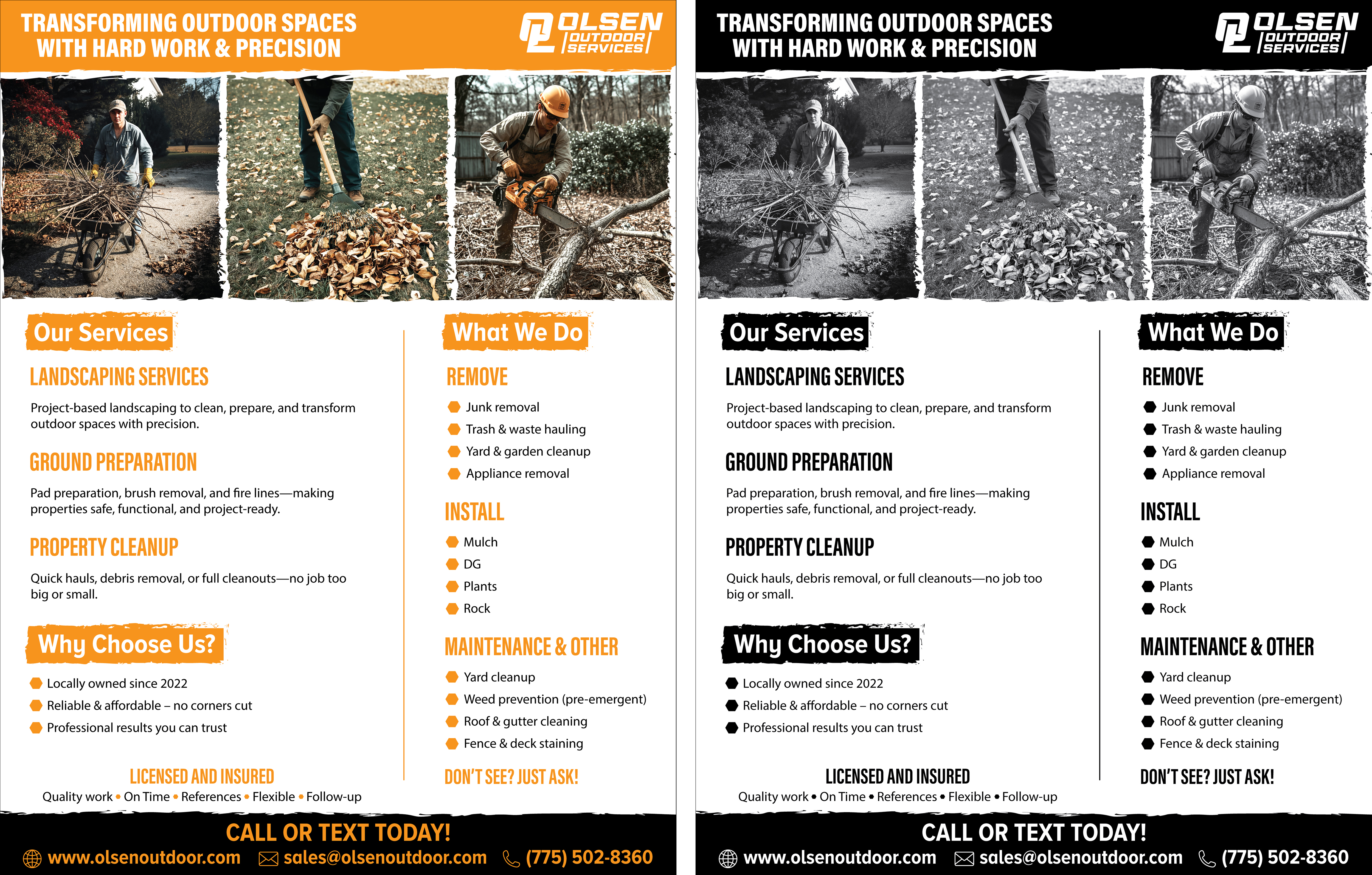 Flyer Design by Happy Design Worlds for Olsen Outdoor Services | Design #36324771