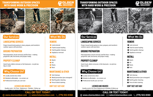 Diseño de Flyer por Happy Design Worlds para Olsen Outdoor Services | Diseño: #36324771