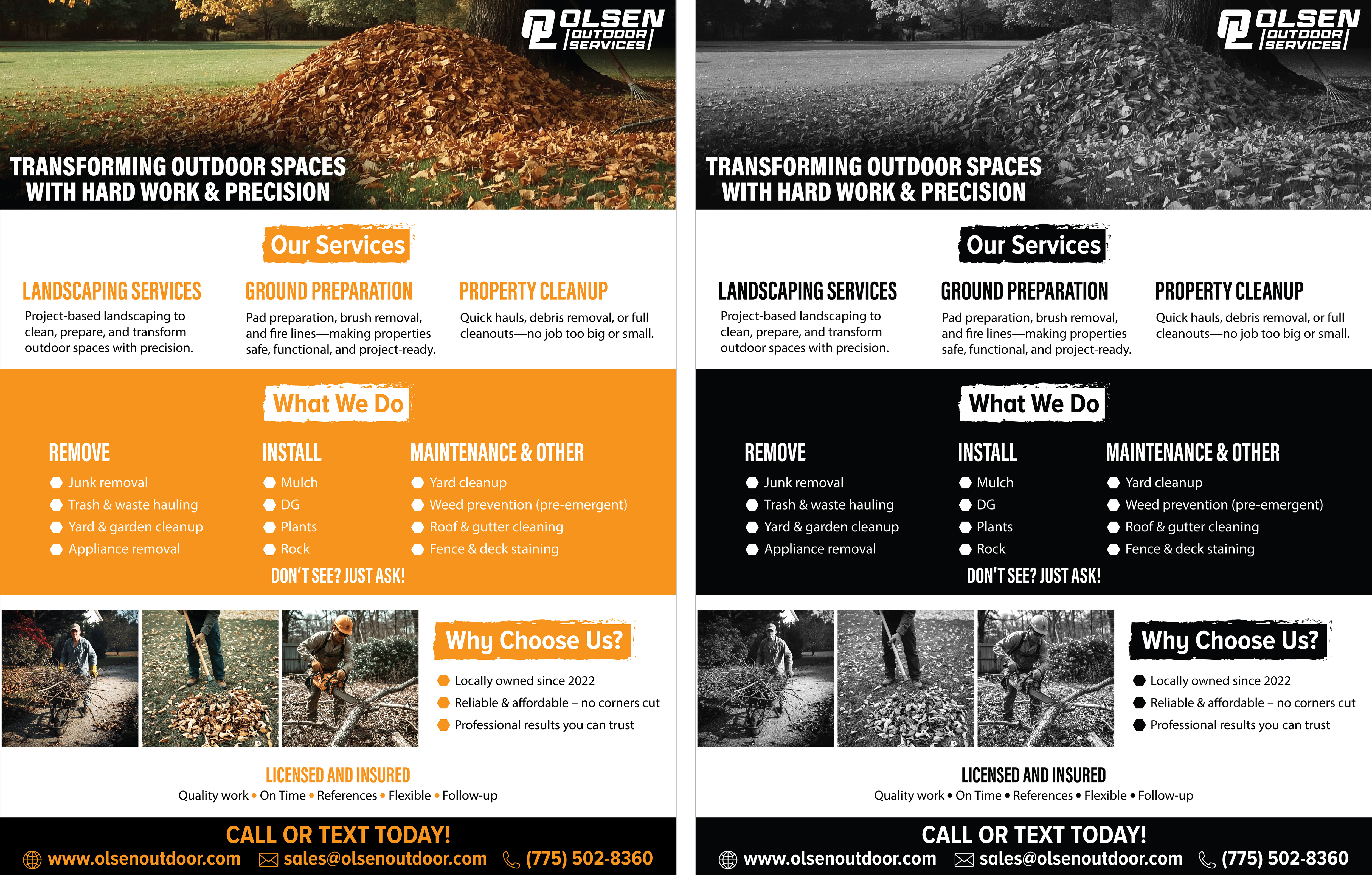 Flyer Design by Happy Design Worlds for Olsen Outdoor Services | Design #36325303