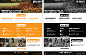 Diseño de Flyer por Happy Design Worlds para Olsen Outdoor Services | Diseño: #36325303