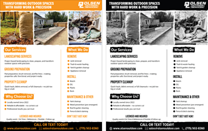 Diseño de Flyer por Happy Design Worlds para Olsen Outdoor Services | Diseño: #36327085