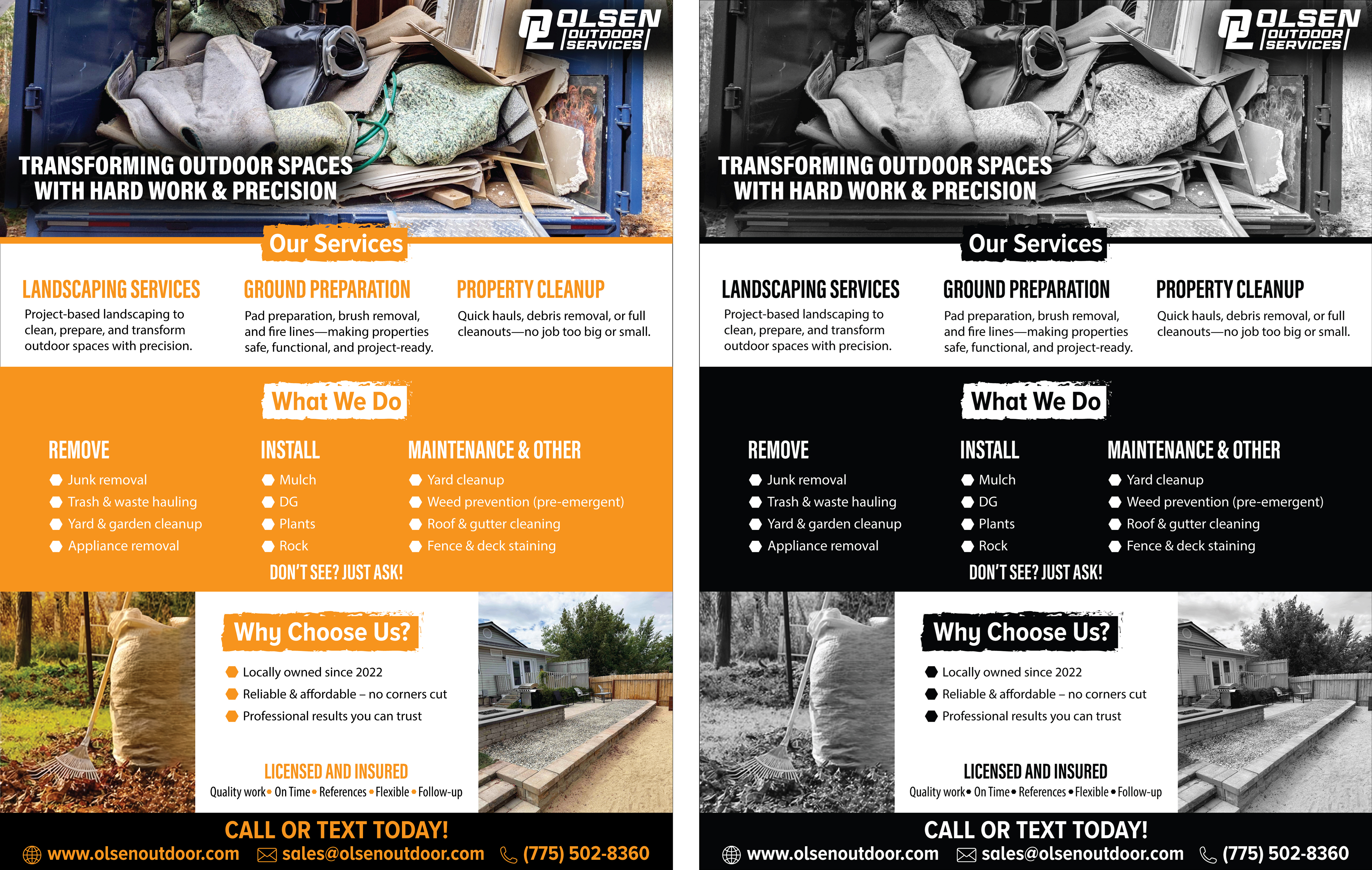 Flyer Design by Happy Design Worlds for Olsen Outdoor Services | Design #36327374