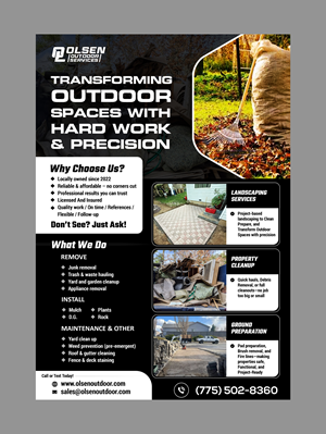 Flyer Design by Creations Box 2015 for Olsen Outdoor Services | Design: #36313130