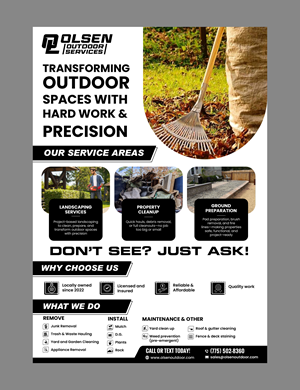 Flyer Design by Creations Box 2015 for Olsen Outdoor Services | Design: #36315982