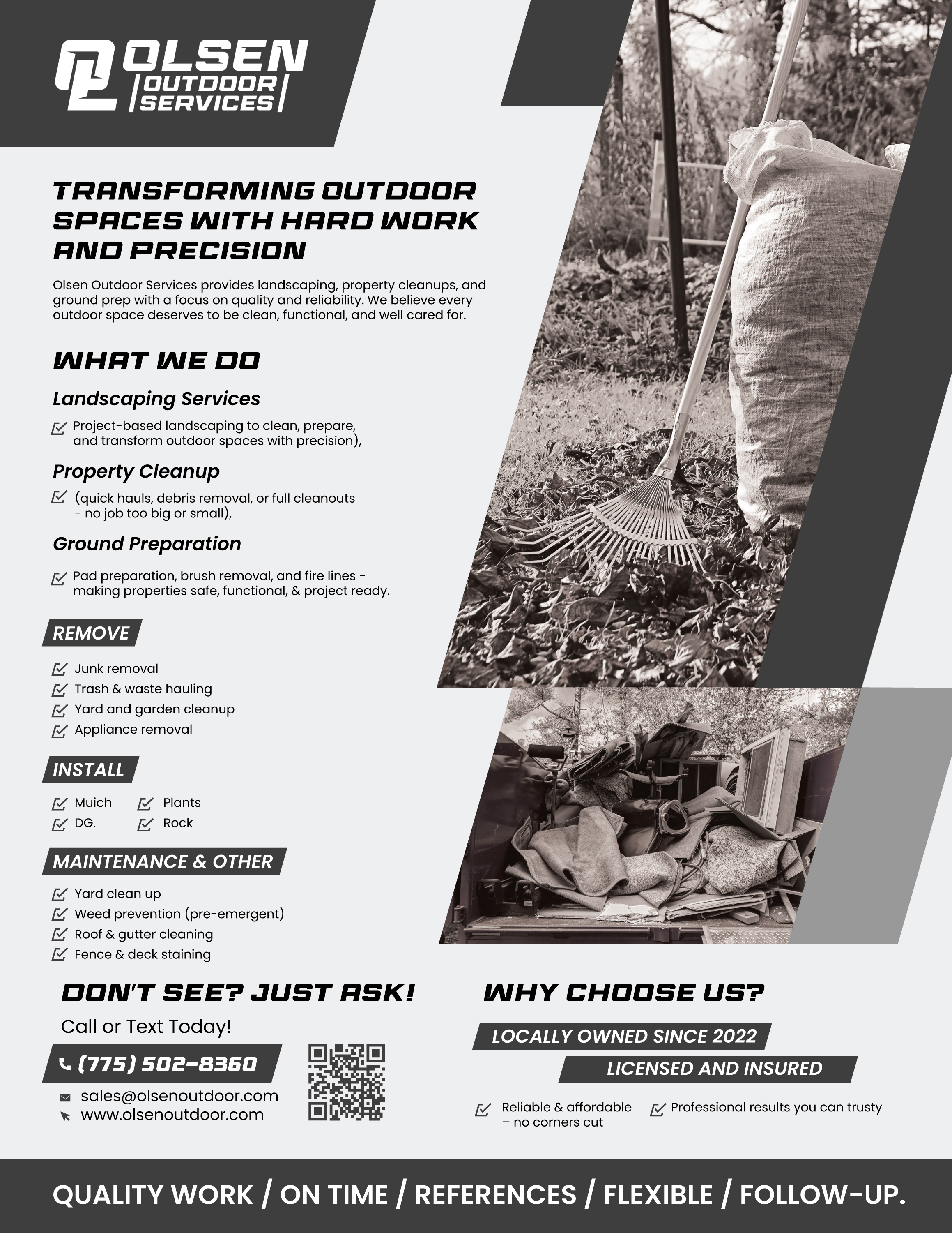 Flyer Design by saurov for Olsen Outdoor Services | Design #36312139