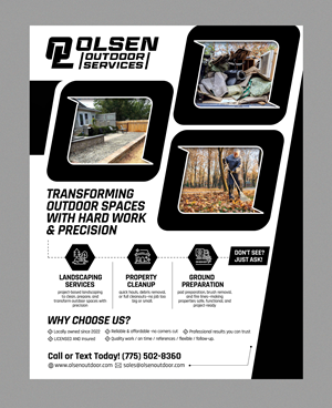 Diseño de Flyer por Stan$oul para Olsen Outdoor Services | Diseño: #36310418