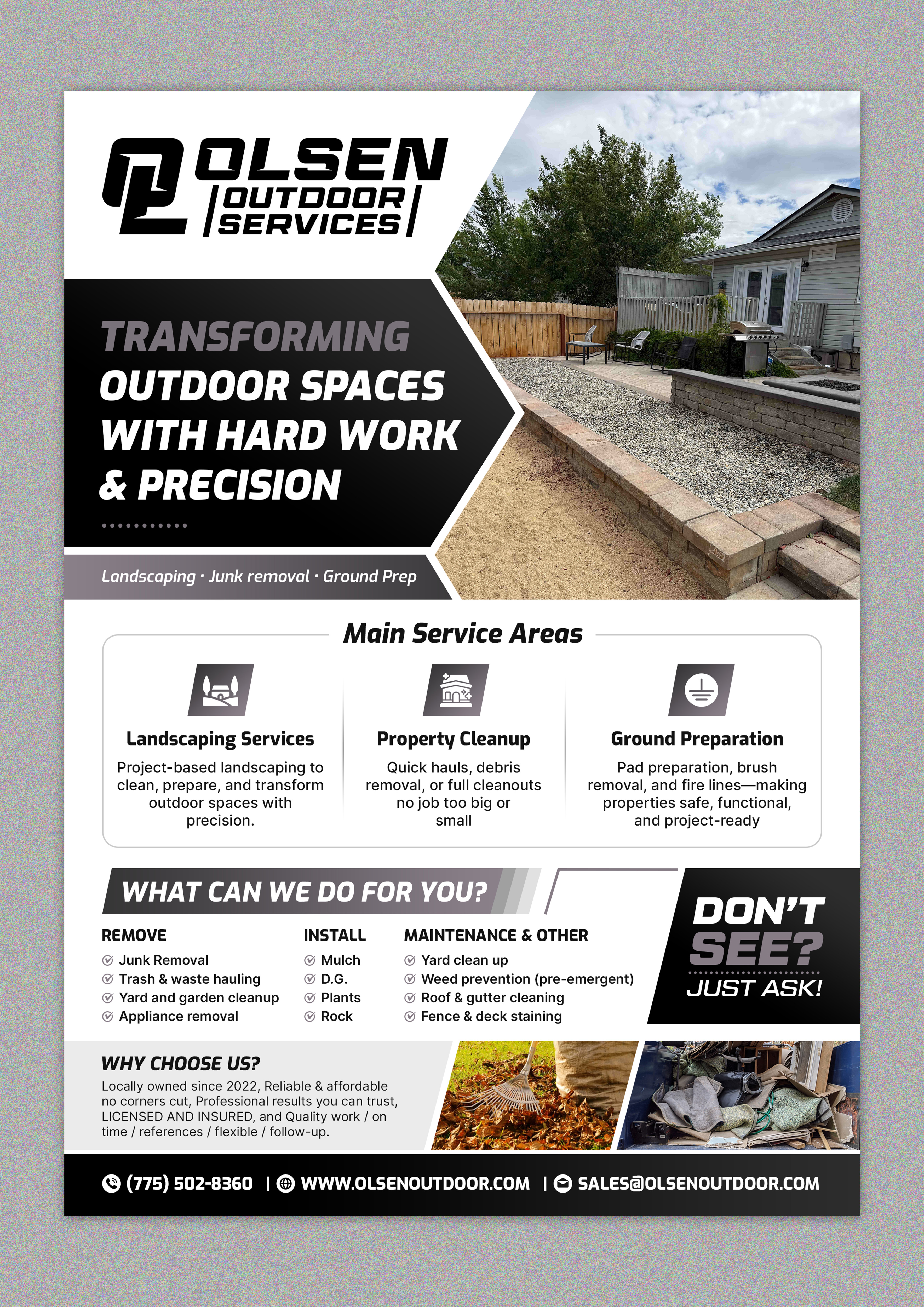 Flyer Design by SAI DESIGNS for Olsen Outdoor Services | Design #36311465