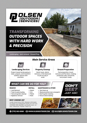 Flyer Design by SAI DESIGNS for Olsen Outdoor Services | Design: #36311465