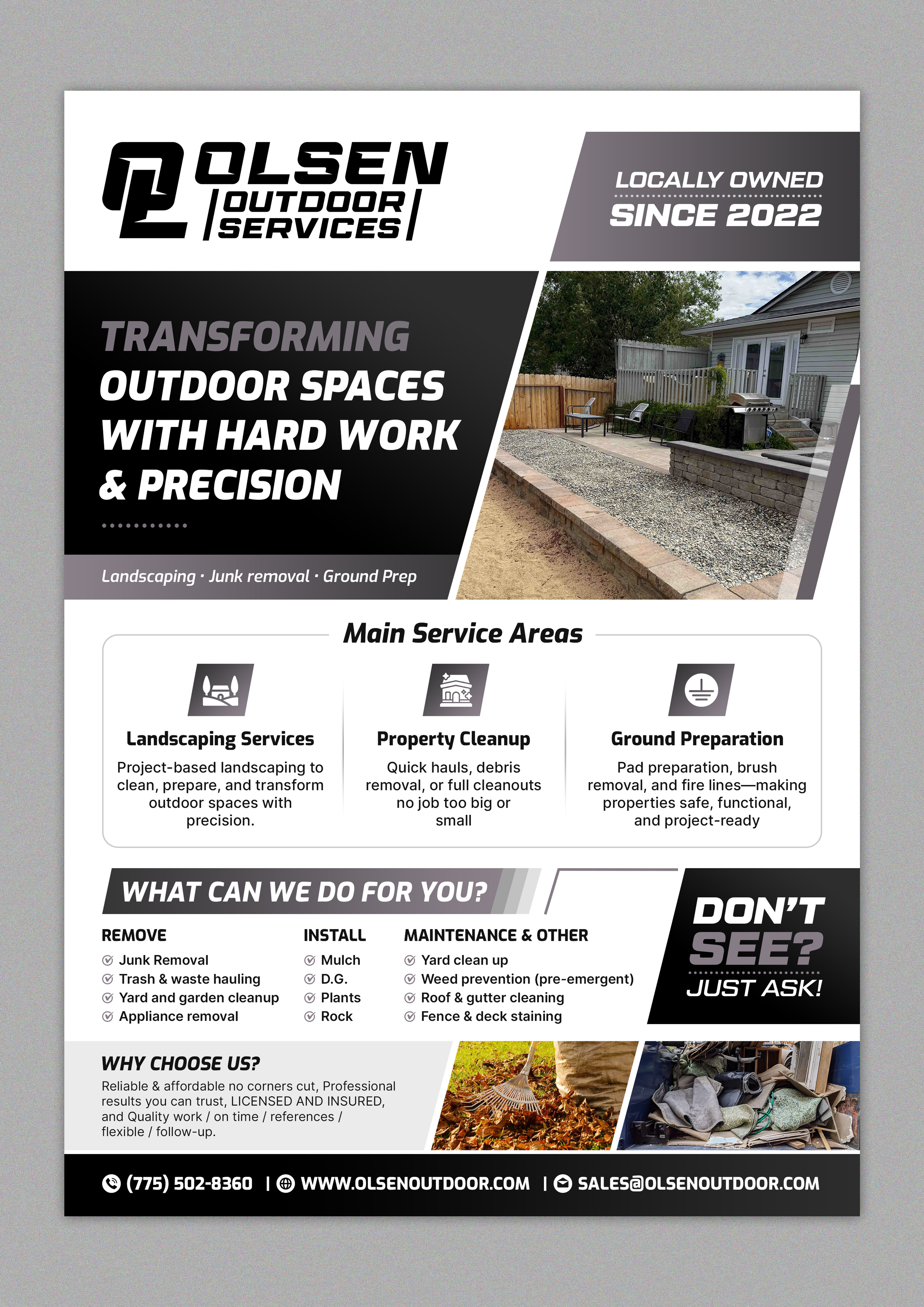 Flyer Design by SAI DESIGNS for Olsen Outdoor Services | Design #36311909