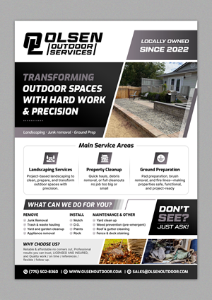 Flyer Design by SAI DESIGNS for Olsen Outdoor Services | Design: #36311909