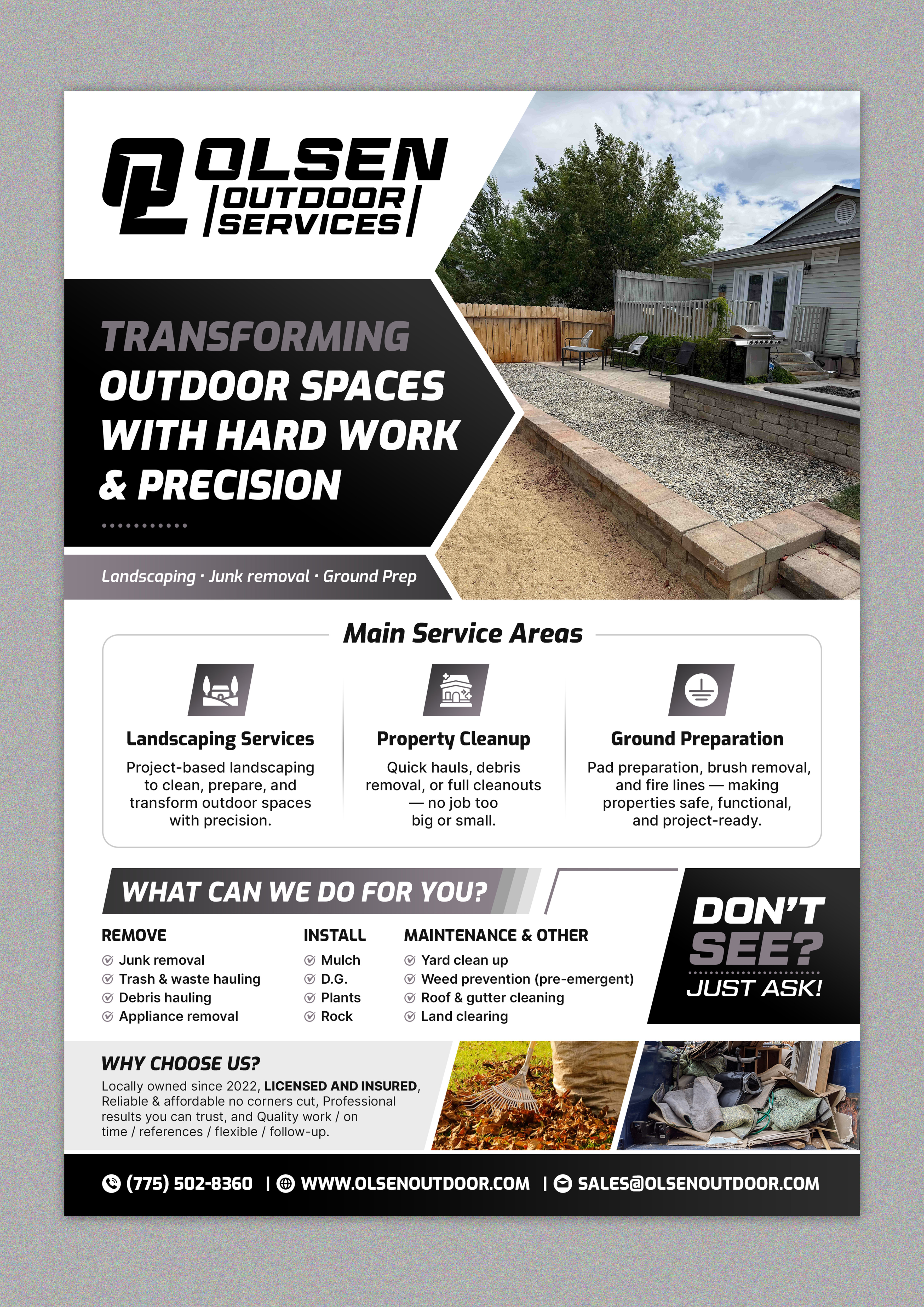 Design de Flyer par SAI DESIGNS pour Olsen Outdoor Services | Design #36387406