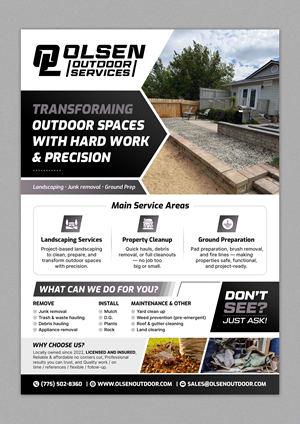 Design de Flyer par SAI DESIGNS pour Olsen Outdoor Services | Design : #36387406
