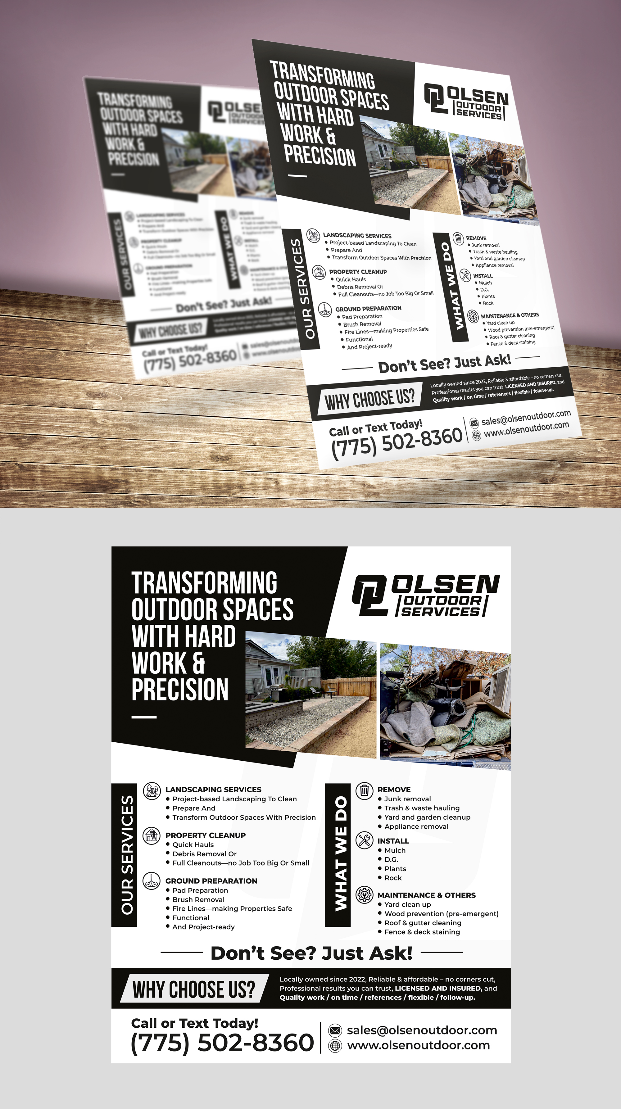 Flyer Design by Aurora:) for Olsen Outdoor Services | Design #36310359