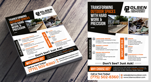 Diseño de Flyer por Aurora:) para Olsen Outdoor Services | Diseño: #36315235