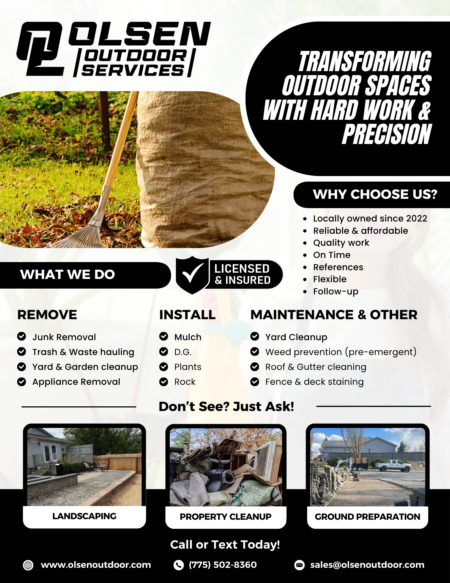 Flyer Design by James for Olsen Outdoor Services | Design #36313197