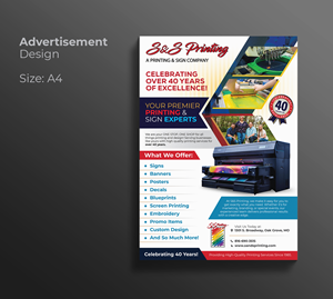 Advertisement Design by Impressive Designs for S&amp;S Printing | Design #36328939