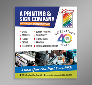 Advertisement Design by Dzhafir for S&amp;S Printing | Design #36328483
