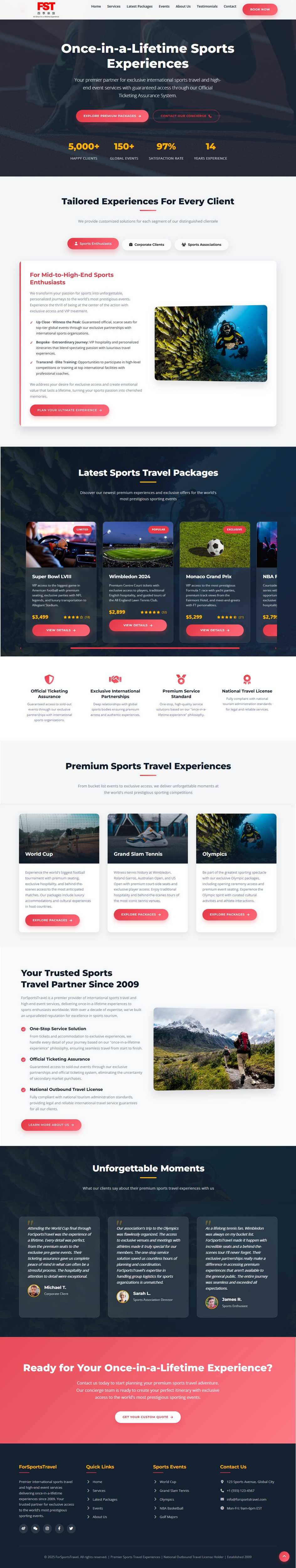 Web Design by "DesignsWorld" for Forsportstravel | Design #36376717