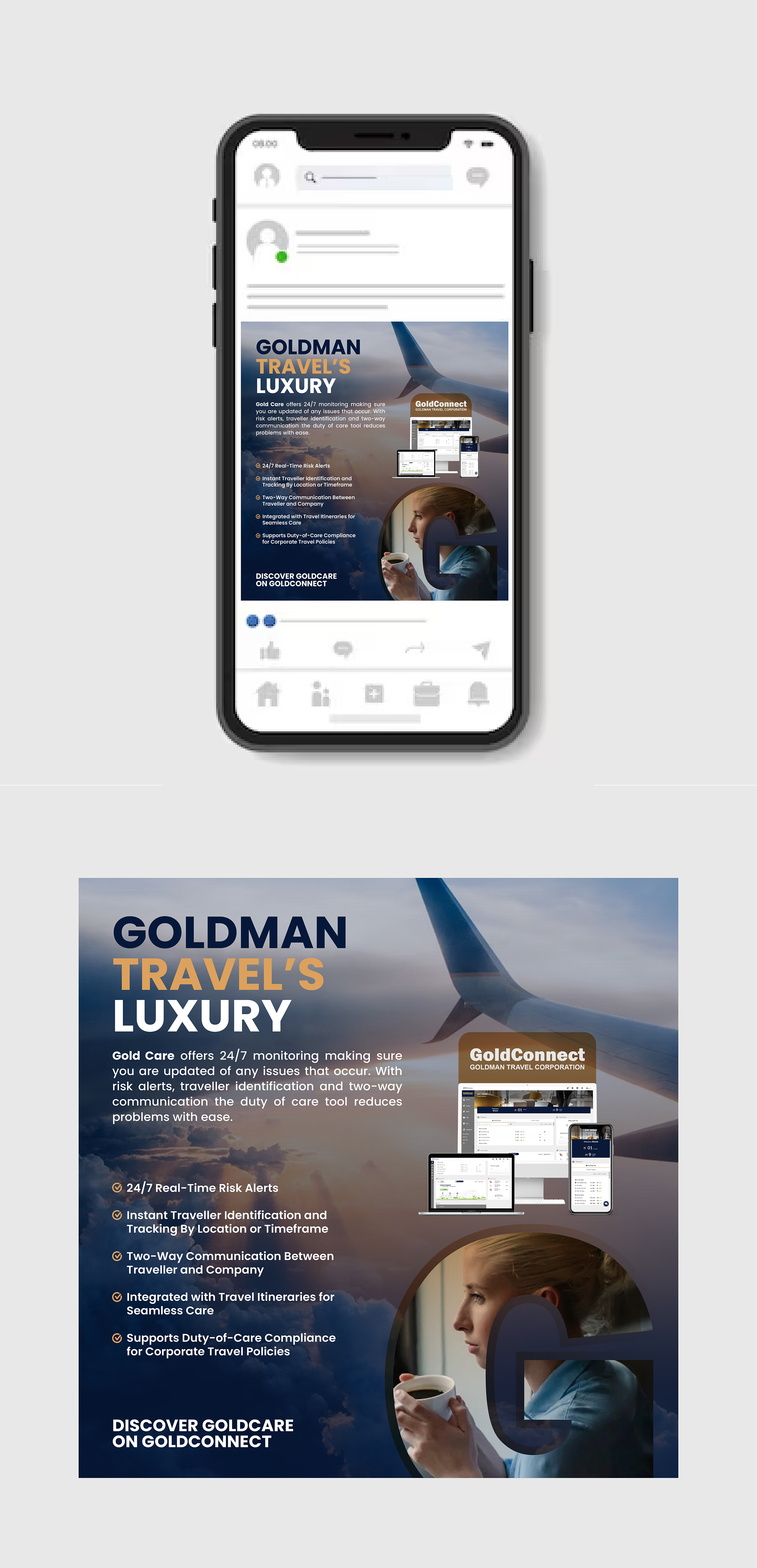 Flyer Design by 3Guys for Goldman Travel Corporation | Design #36348406