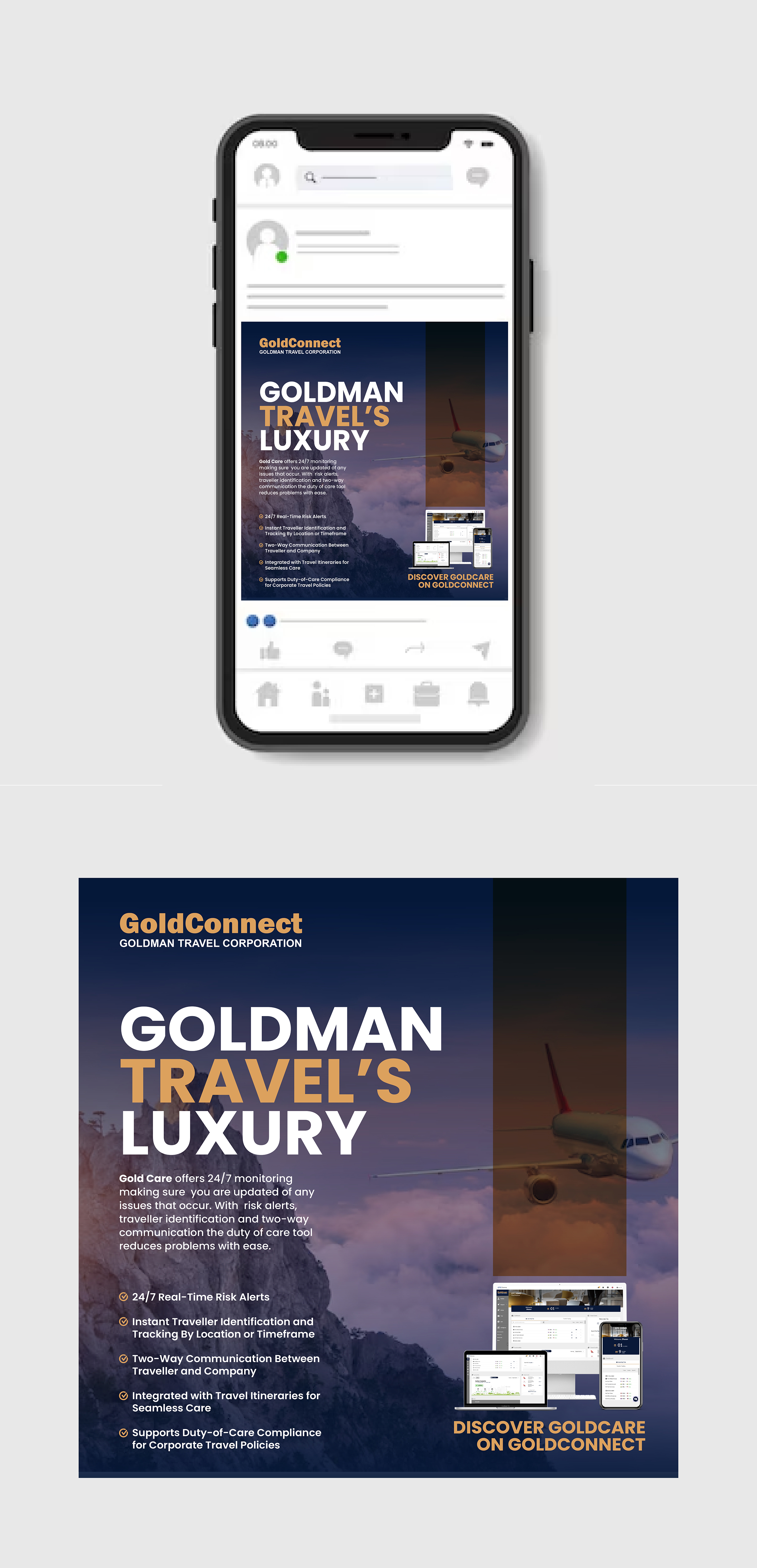 Flyer Design by 3Guys for Goldman Travel Corporation | Design #36348407