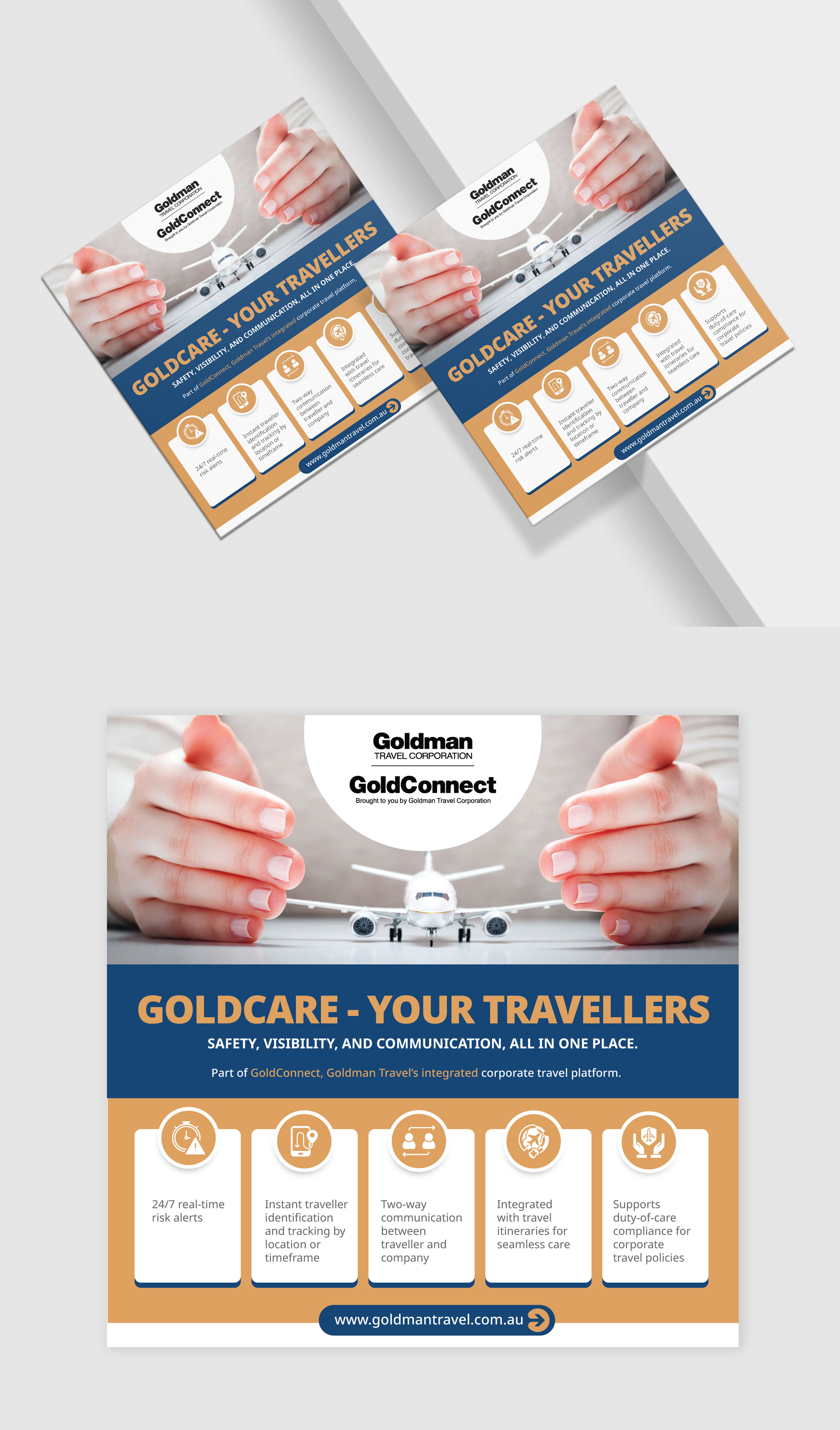 Flyer-Design von vcreatived für Goldman Travel Corporation | Design #36348053