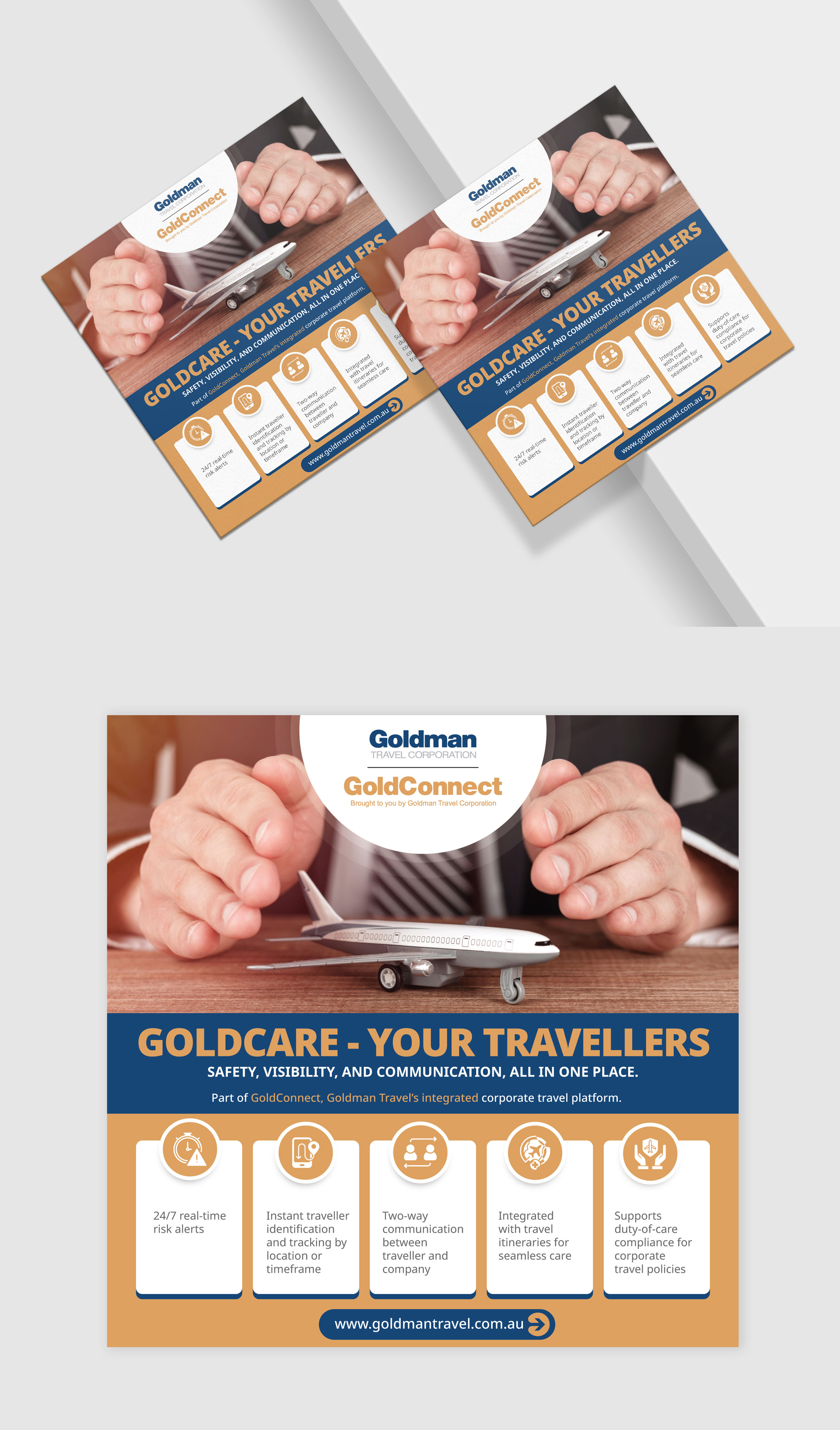 Flyer-Design von vcreatived für Goldman Travel Corporation | Design #36348054