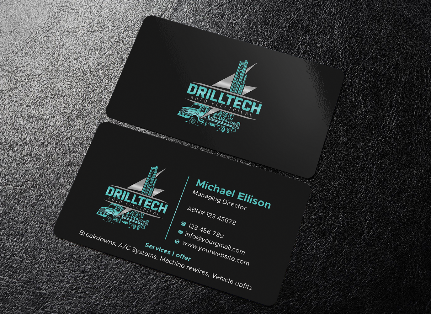 Business Card Design by Expert Bappy for Drill Tech Auto Electrical  | Design #36344911