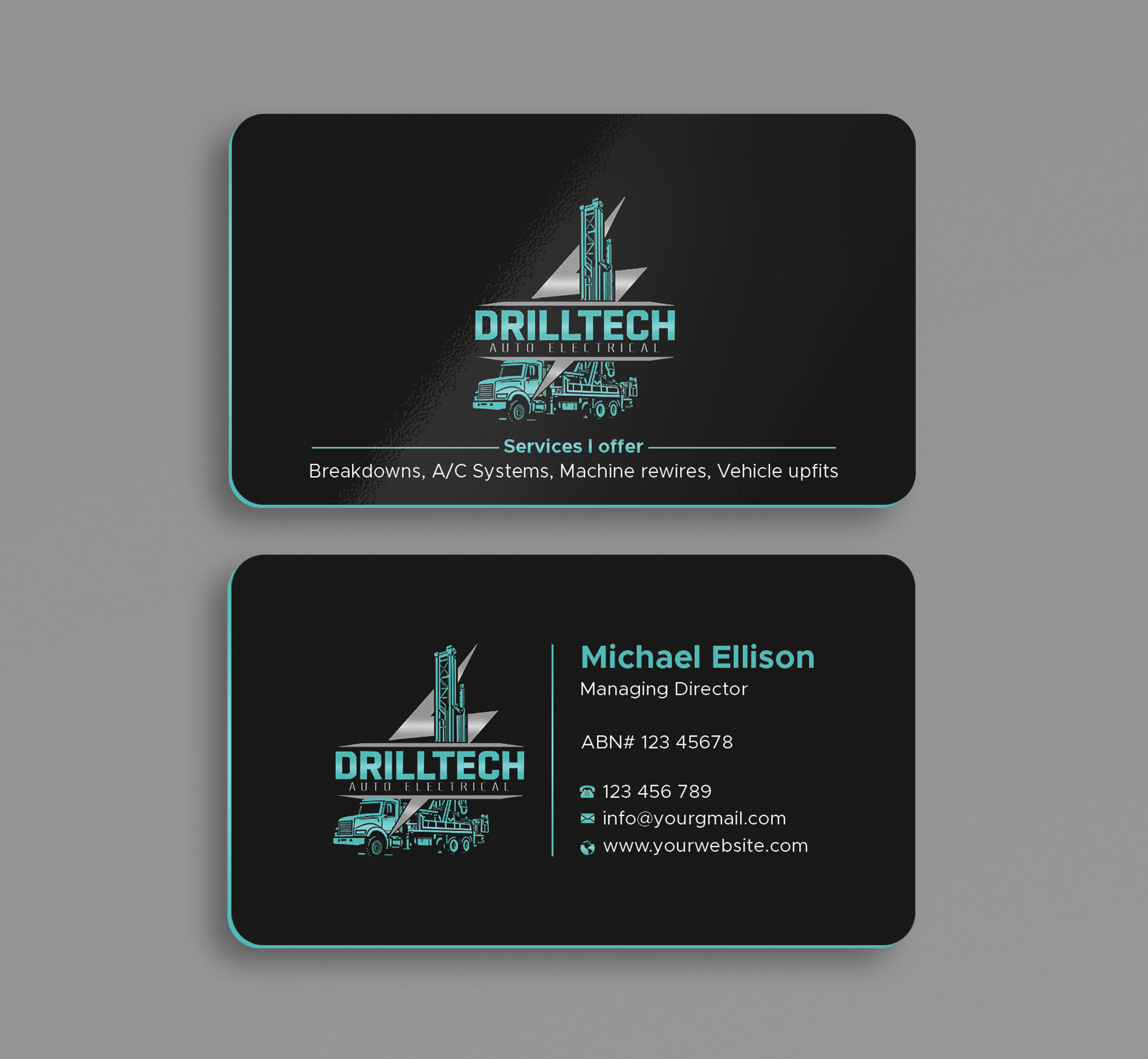 Business Card Design by Expert Bappy for Drill Tech Auto Electrical  | Design #36345843