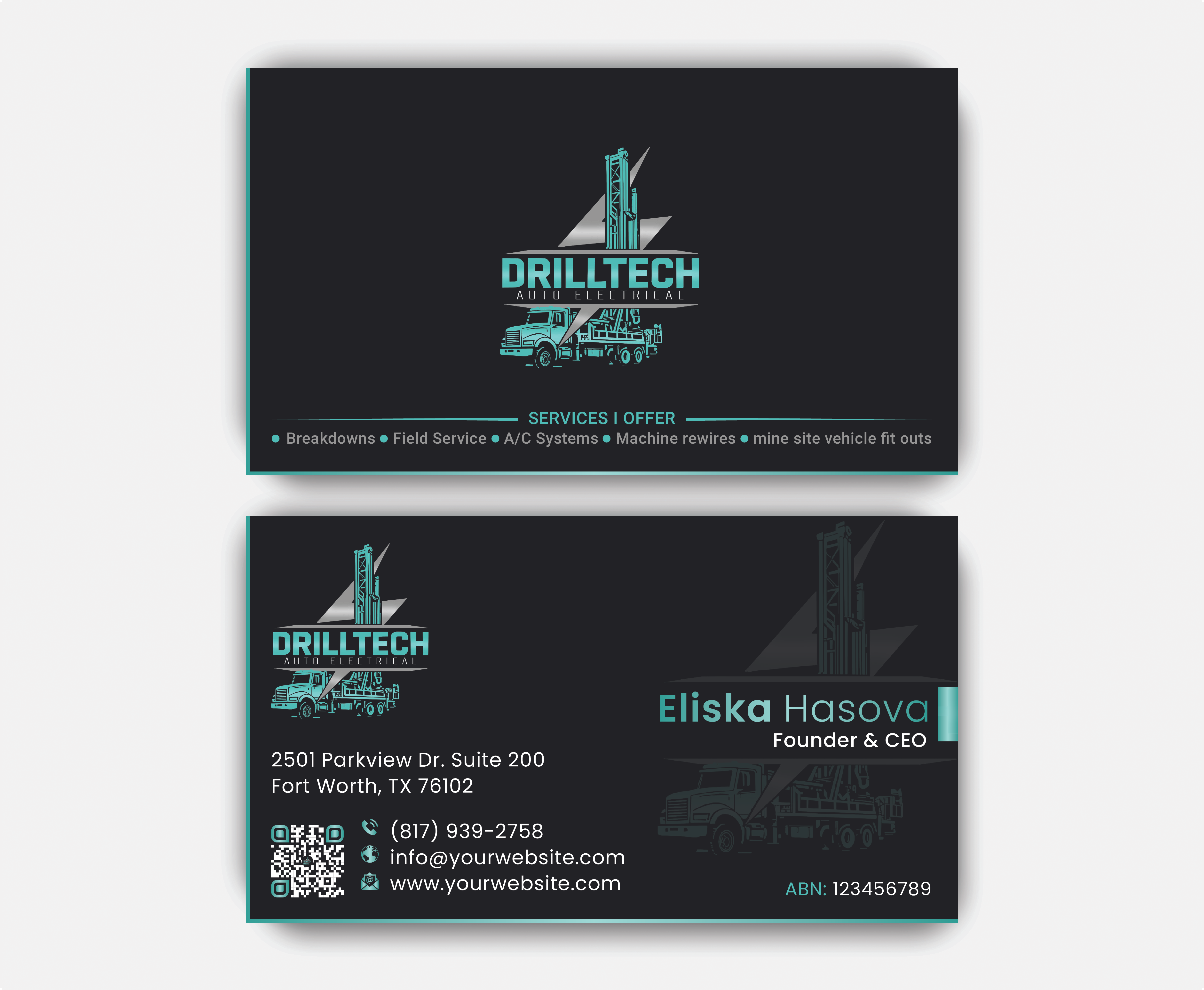 Business Card Design by DesignerShahadat for Drill Tech Auto Electrical  | Design #36347719