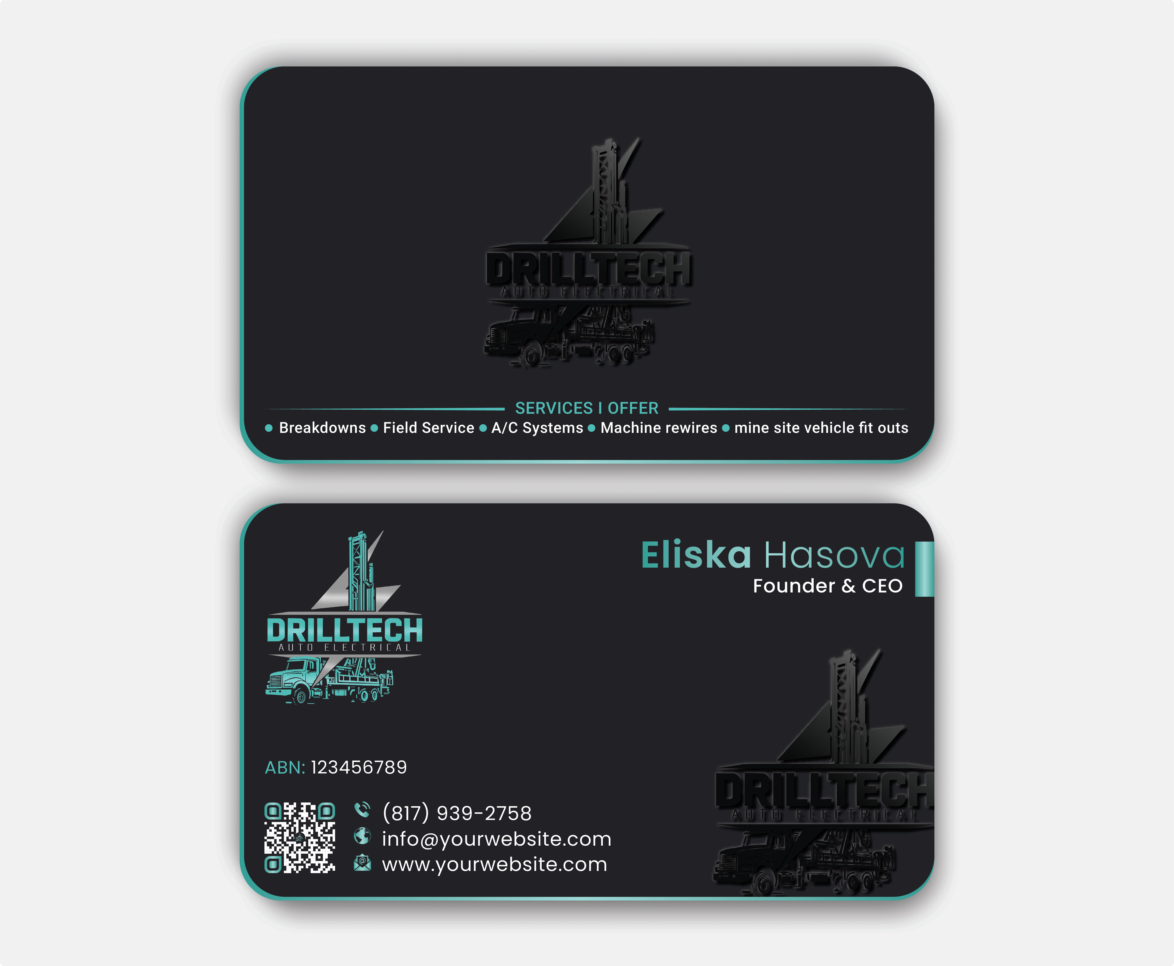 Business Card Design by DesignerShahadat for Drill Tech Auto Electrical  | Design #36347722