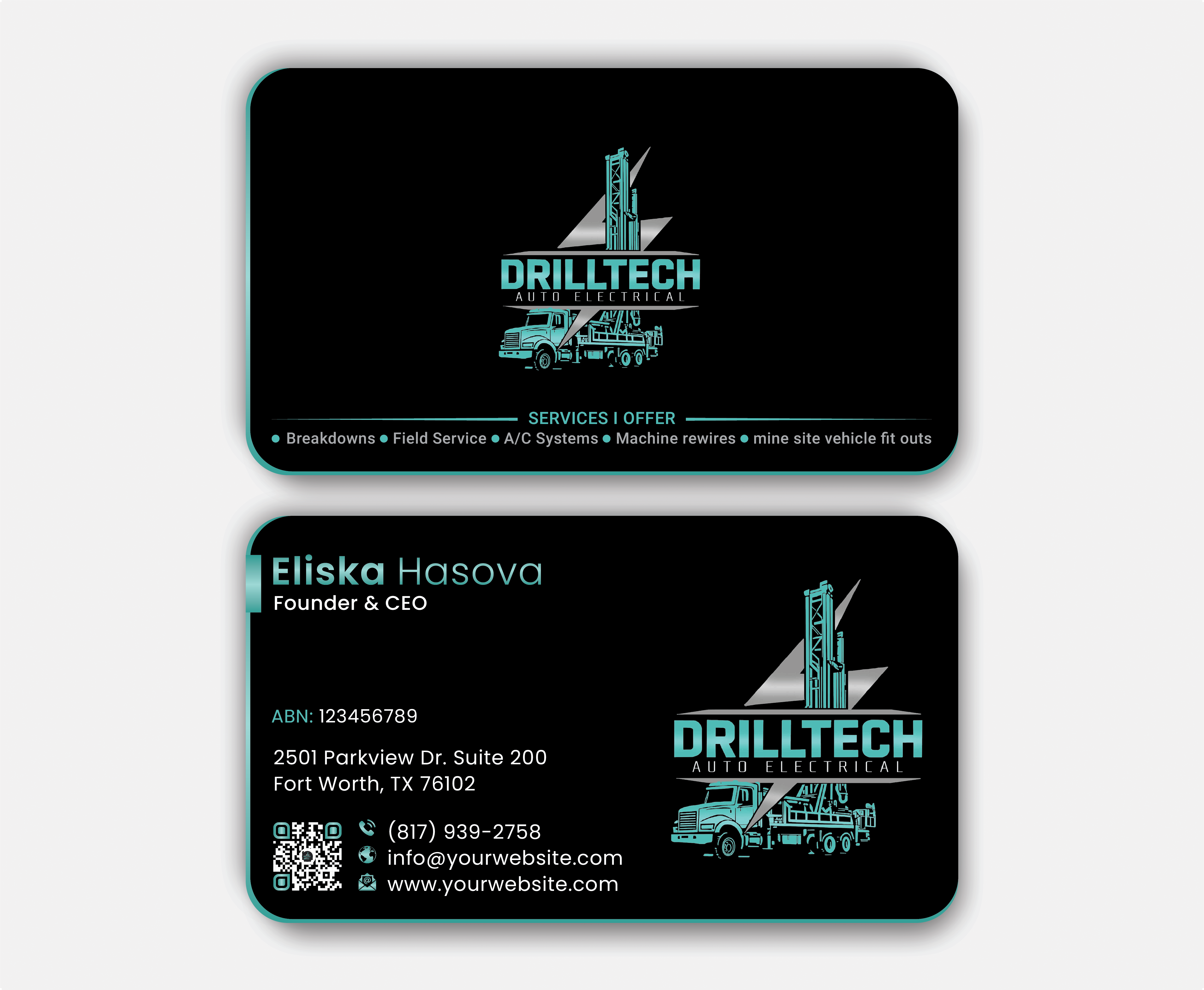 Business Card Design by DesignerShahadat for Drill Tech Auto Electrical  | Design #36347926